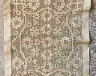 Early 19th Century Linen Drawn Thread Embroidery Lace Panel,  240