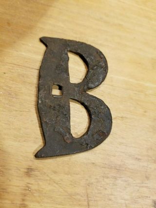Antique Primitive 19th C Hand Cut Iron Letter 