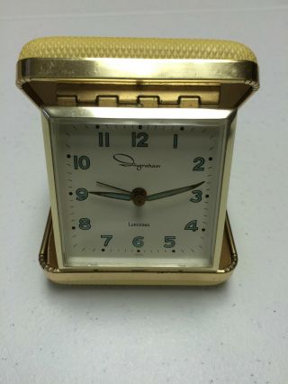 Antique Ingraham Travel Alarm Clock Vintage Antique Fast