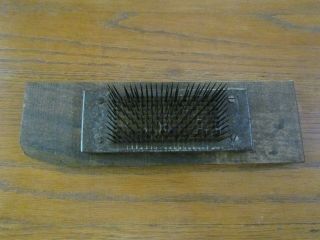 Unique Early Primitive Flax Hetchel Hand Made Farm Tool Hatchel Comb Carder