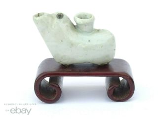 Antique Chinese Archic Qingbai Porcelain Water Dropper On Stand