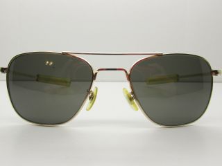 American Optical 12k Gf Gold Filled Sunglasses 52mm Vietnam Aviator 100046