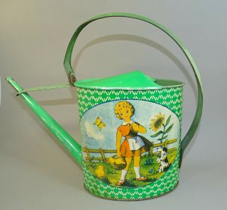 Rare 1960 Vintage Old Romania Amt Sand Beach Watering Can Tin Toy