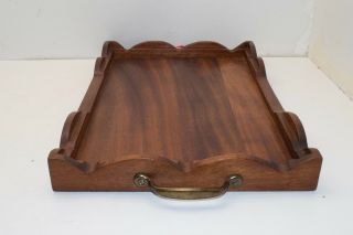 Vtg Mid Century Modern Teak Wood Rectangular Serving Tray Bed Breakfast Wooden