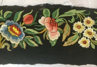 Antique 19thC Chinese Canton Export Embroidery Fragment Silk 22 