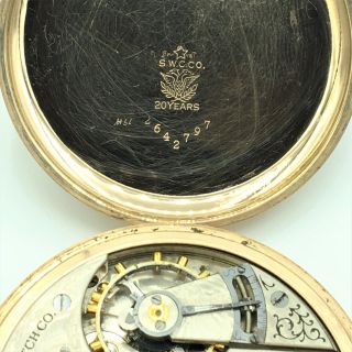 1917 Elgin GF 15 Jewel Double Roller Open Face Pocket Watch Size 16s No 19178582 4