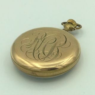 1917 Elgin GF 15 Jewel Double Roller Open Face Pocket Watch Size 16s No 19178582 6