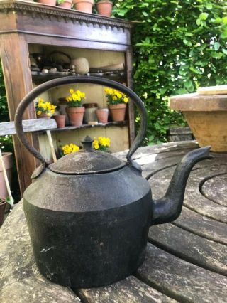 Vintage Cast Iron Baldwin 6 Pint Gypsy kettle With Lid 3