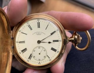 Antique Henry Capt Geneve Minute Repeater 18k Yellow Gold Pocket Watch