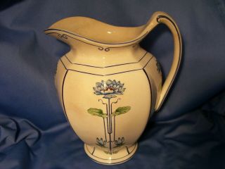 Art Nouveau Lily Pitcher Vintage Bennett Pottery,  Baltimore,  Md,  Transferware