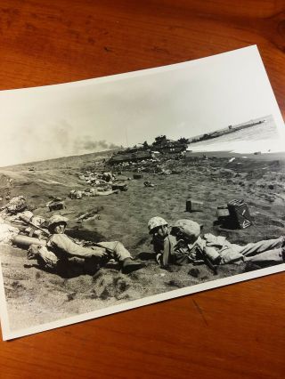 RARE WW2 Iwo Jima Photograph TYPE - 2 D - Day Joe Rosenthal USMC 4th Division 5