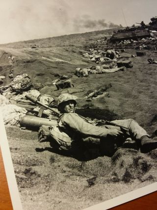 RARE WW2 Iwo Jima Photograph TYPE - 2 D - Day Joe Rosenthal USMC 4th Division 8