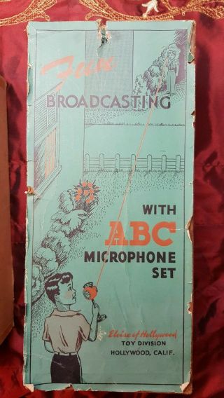 ABC Microphone Set.  Eloise of Hollywood Toy Division,  Box,  Broadcasting 4