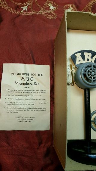 ABC Microphone Set.  Eloise of Hollywood Toy Division,  Box,  Broadcasting 6