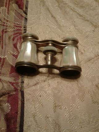 Antique Lemaire,  Paris,  Mother of Pearl and Brass,  Opera Glasses,  Binoculars 3