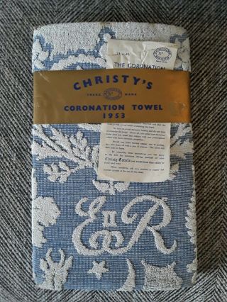 Vintage Queen Elizabeth Royal Coronation Christys Towel 1950s
