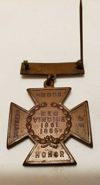 Southern Cross of Honor - Daughters of the Confederacy Medal 2