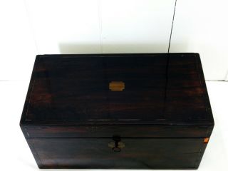 Lovely Antique Victorian Rosewood Timber Tea Caddy with Boxes Box & Key 2