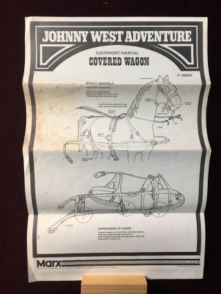 1960 ' S Marx Johnny West Covered Wagon w/ Accessories & Orig Instructions 6