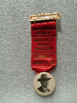 Auburn York 9th Heavy Artillery 1913 Civil War Veteran Gar Reunion Ribbon