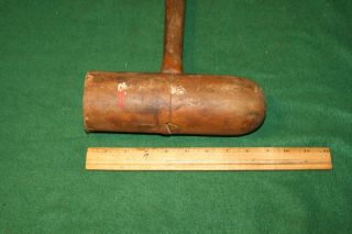 19thC Antique Primitive Carpenters Wheelright ' s Wooden Mallet Tool INV PJ24 4