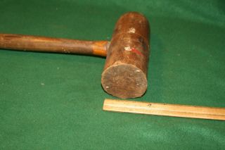 19thC Antique Primitive Carpenters Wheelright ' s Wooden Mallet Tool INV PJ24 5