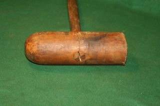 19thC Antique Primitive Carpenters Wheelright ' s Wooden Mallet Tool INV PJ24 6