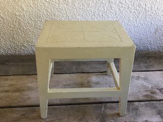 Vintage Small Wooden Stool Plant Stand Side Table