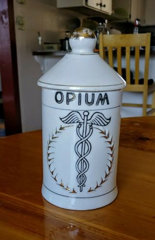 Antique Porcelain Or Ceramic Opium Apothecary Jar