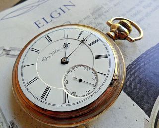 Railroad Antique 1888 Elgin B W Raymond 18 Size BALL O/F 20 Year Pocket Watch 10