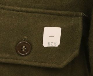 NOS Vintage 1960 - 70s M Green Wool Military Button Up Shirt Uniform Shirt 3