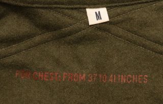NOS Vintage 1960 - 70s M Green Wool Military Button Up Shirt Uniform Shirt 5