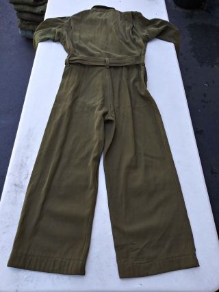 WW2 AN - 6550 Cotton Summer Flight Suit Size Medium 36 Dated 1944 - 9