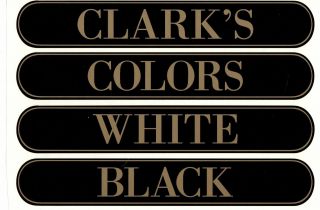 Clarks Spool Cabinet Decal 4 Piece Set / Gold On Black 10 1/4 X 1 5/8