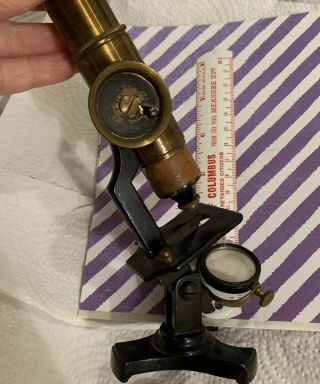 Antique T.  H.  Mcallister Cast Iron & Brass Household Microscope 1800s Make Offer
