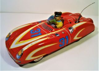 Tin Friction Race Car Racer W Tin Driver Two Speed Shift Alps Japan