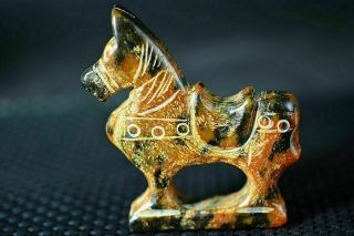 Exquisite Chinese Old Jade Carved Horse Statue Y6