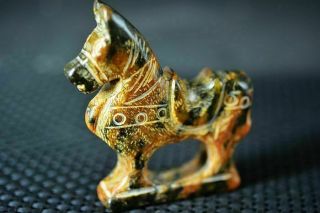 Exquisite Chinese Old Jade Carved Horse Statue Y6 2