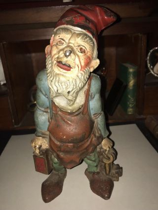Gnome Doorstop Cast Iron Hubley