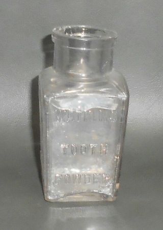 C1890 Antique Dental Bottle Watkins Tooth Powder J R Medical Co Winona Mn Minn.