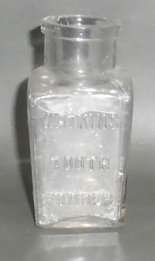 c1890 Antique Dental Bottle Watkins Tooth Powder J R Medical Co Winona MN Minn. 2