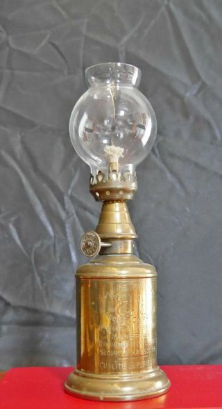 Vintage French Brass Olympe Pigeon Oil Lamp Wall Hanging Or Table Top
