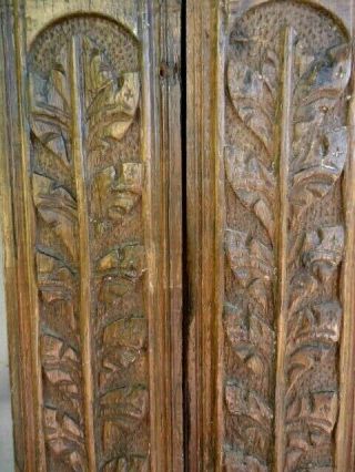 Two 17th Century Oak Carved Coffer Panel Rails