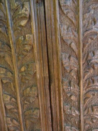 TWO 17TH CENTURY OAK CARVED COFFER PANEL RAILS 7