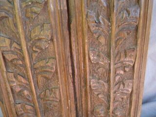 TWO 17TH CENTURY OAK CARVED COFFER PANEL RAILS 8