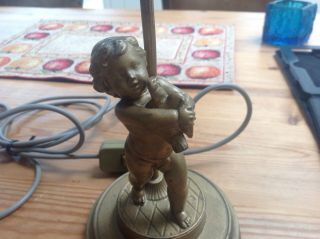 Vintage French Cherub Holding A Dove Table Lamp.  Fabrication Franchise