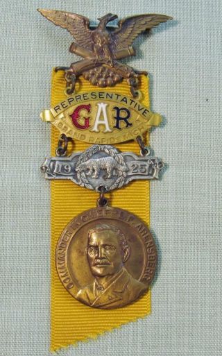1925 National Gar Encampment Delegate Badge - Grand Rapids,  Michigan (i)