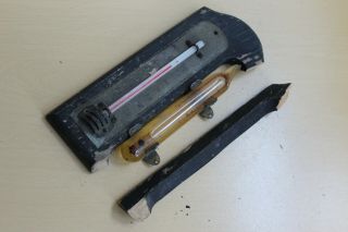 Antique Vintage Wooden Framed Thermometer/Barometer for Parts/Restroration - Tyco 3