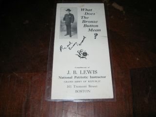 What Does The Bronze Button Mean J.  B.  Lewis Gar Boston Pamphlet
