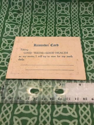 Antique Suggestions For Care Of The Teeth Dental Card Daily Reminder 3